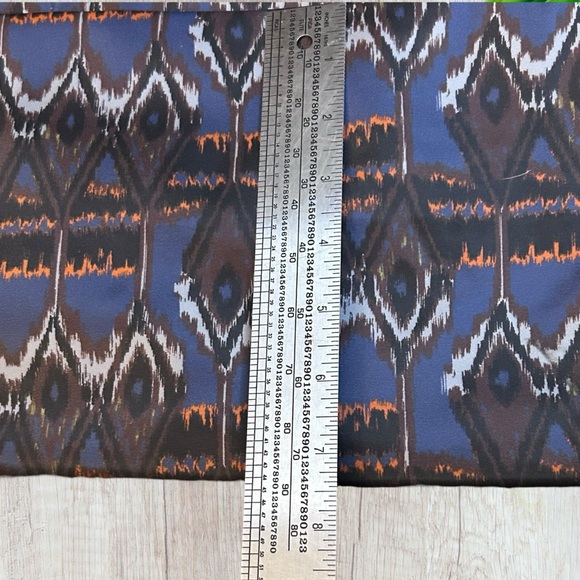 Longchamp Le Pliage Leather Shoulder Tote Bag Blue Orange Pattern - Picture 9 of 12